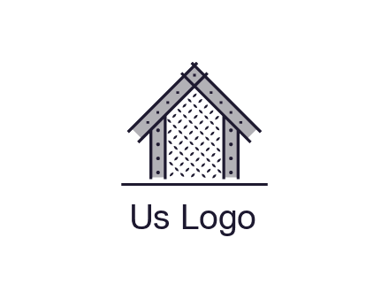 construction logo with simple clothing patterns on a house