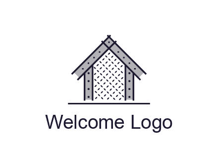 construction logo with simple clothing patterns on a house