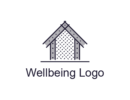 construction logo with simple clothing patterns on a house