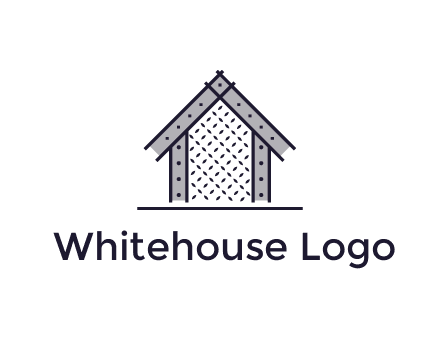 construction logo with simple clothing patterns on a house