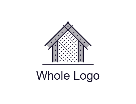 construction logo with simple clothing patterns on a house