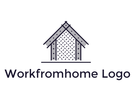 construction logo with simple clothing patterns on a house