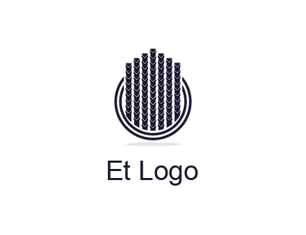 stalks or cables logo with vertical lines