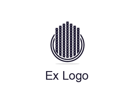 stalks or cables logo with vertical lines