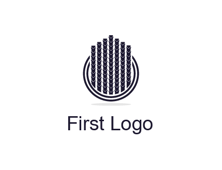 stalks or cables logo with vertical lines