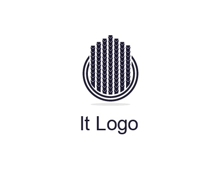 stalks or cables logo with vertical lines