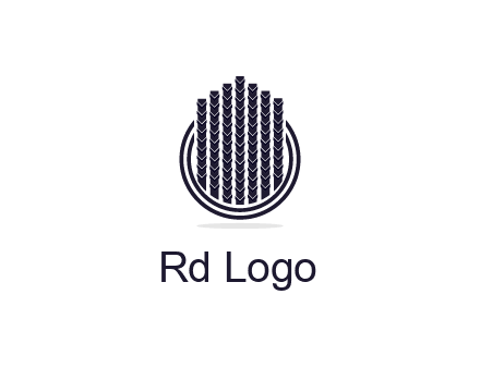 stalks or cables logo with vertical lines