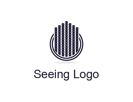 stalks or cables logo with vertical lines
