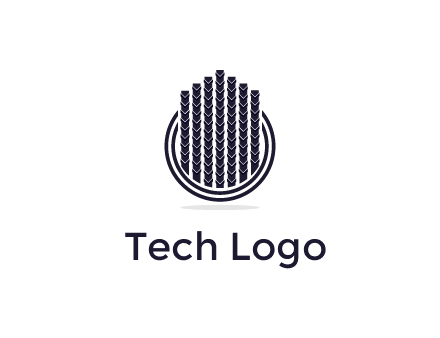 stalks or cables logo with vertical lines
