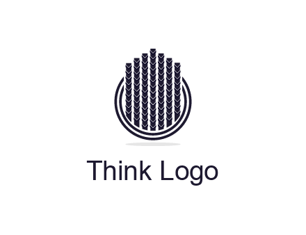stalks or cables logo with vertical lines