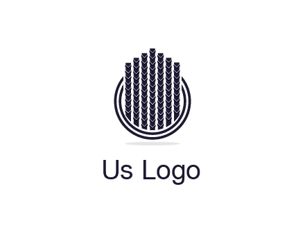 stalks or cables logo with vertical lines