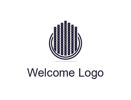 stalks or cables logo with vertical lines