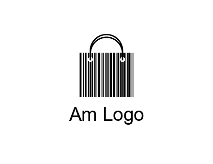 shopping bag icon made of a bar code