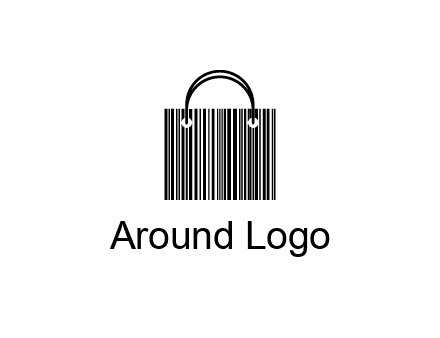 shopping bag icon made of a bar code