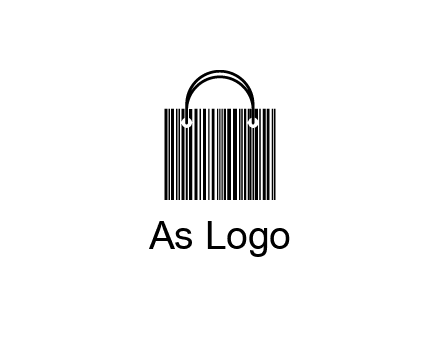 shopping bag icon made of a bar code