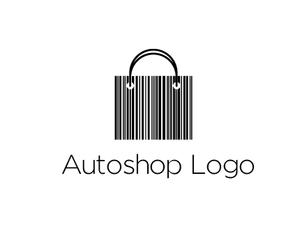 shopping bag icon made of a bar code