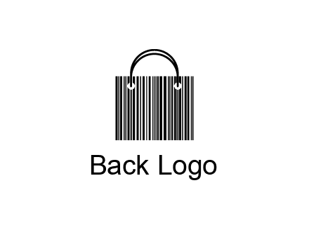 shopping bag icon made of a bar code