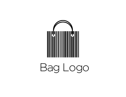 shopping bag icon made of a bar code