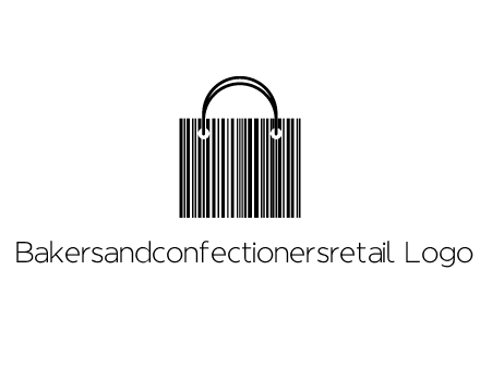 shopping bag icon made of a bar code