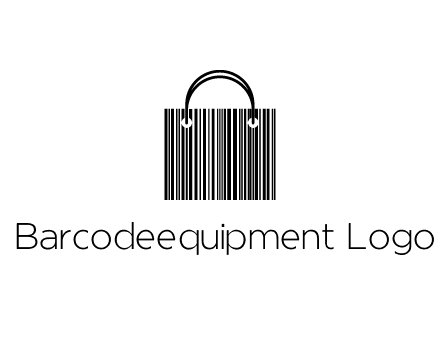 shopping bag icon made of a bar code