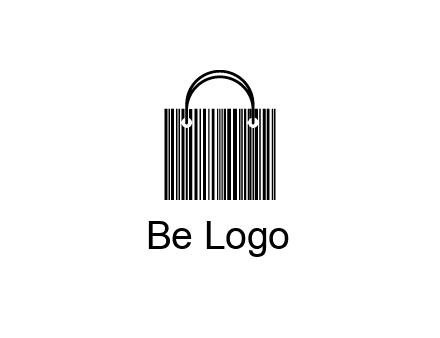 shopping bag icon made of a bar code
