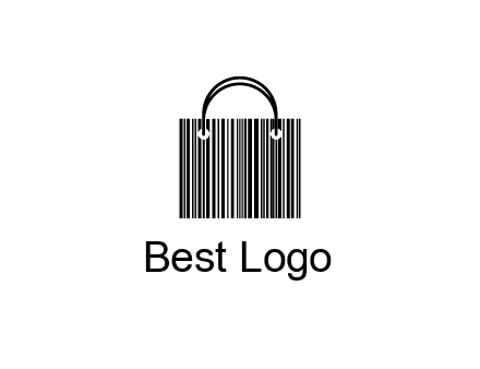 shopping bag icon made of a bar code