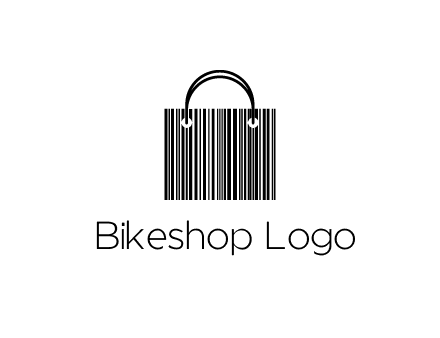 shopping bag icon made of a bar code