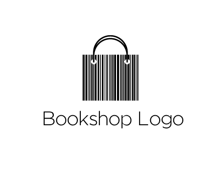 shopping bag icon made of a bar code
