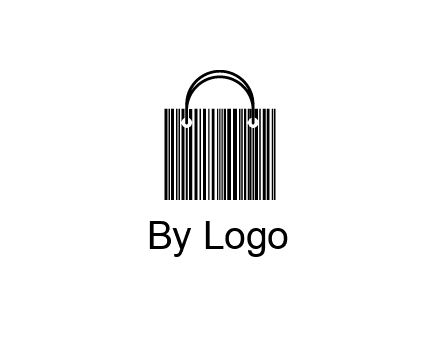 shopping bag icon made of a bar code