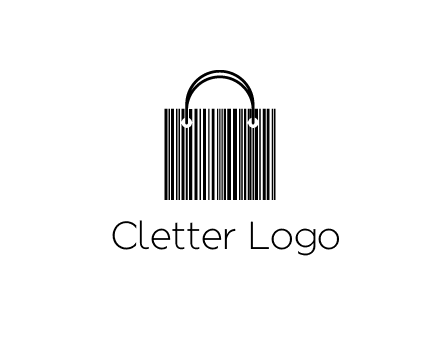 shopping bag icon made of a bar code