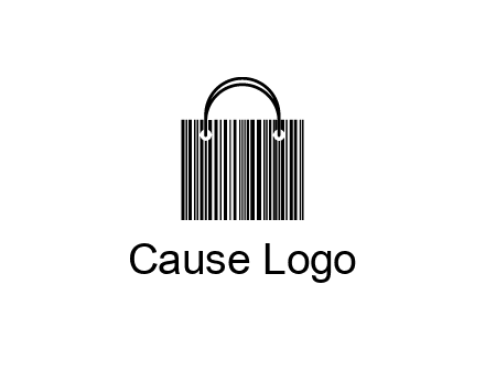 shopping bag icon made of a bar code