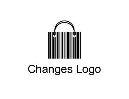 shopping bag icon made of a bar code