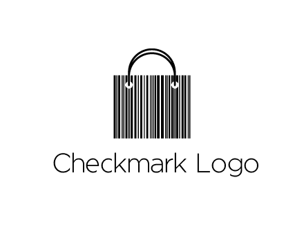 shopping bag icon made of a bar code