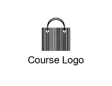shopping bag icon made of a bar code