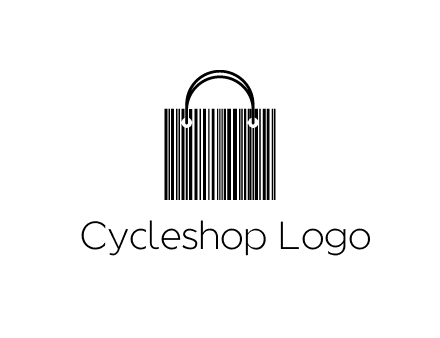 shopping bag icon made of a bar code