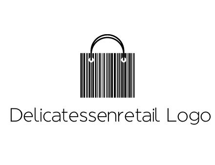 shopping bag icon made of a bar code
