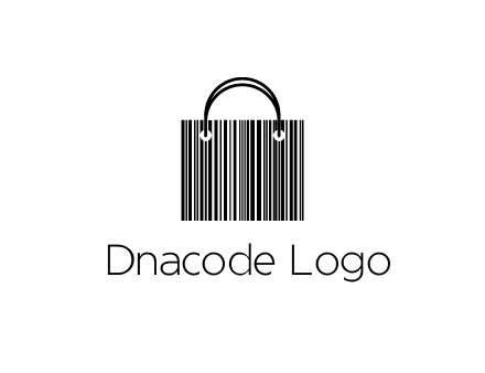 shopping bag icon made of a bar code