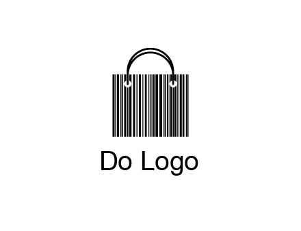 shopping bag icon made of a bar code