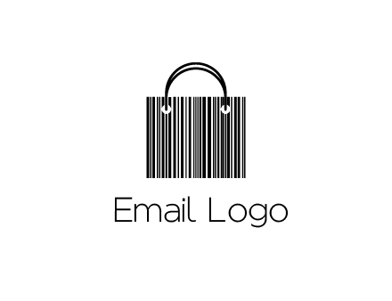 shopping bag icon made of a bar code