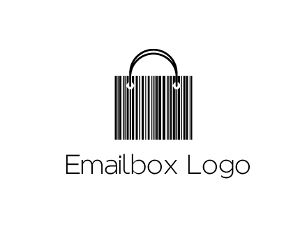 shopping bag icon made of a bar code