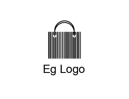 shopping bag icon made of a bar code