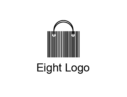 shopping bag icon made of a bar code