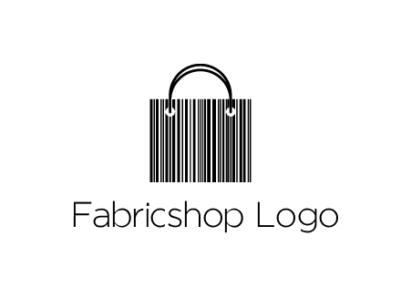 shopping bag icon made of a bar code
