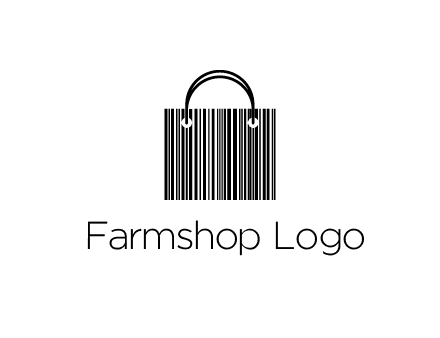 shopping bag icon made of a bar code