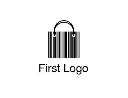 shopping bag icon made of a bar code