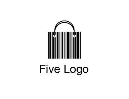 shopping bag icon made of a bar code