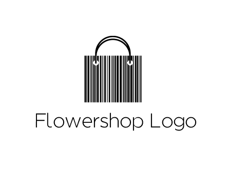shopping bag icon made of a bar code