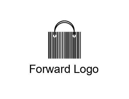shopping bag icon made of a bar code