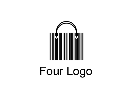 shopping bag icon made of a bar code