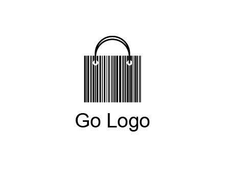 shopping bag icon made of a bar code